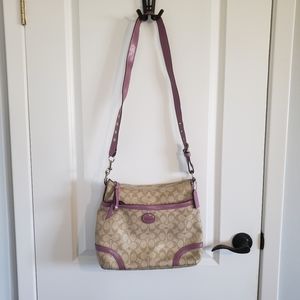 COACH Purple Monogram Crossbody Shoulder Bag Purse